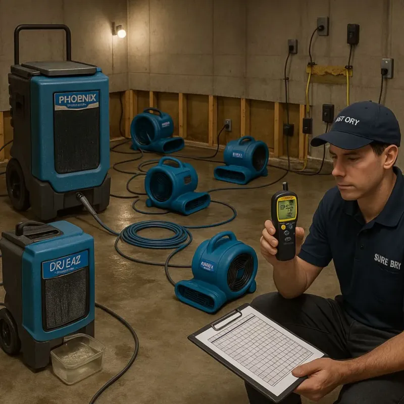 Structural Drying and Dehumidification process in West Yellowstone, MT